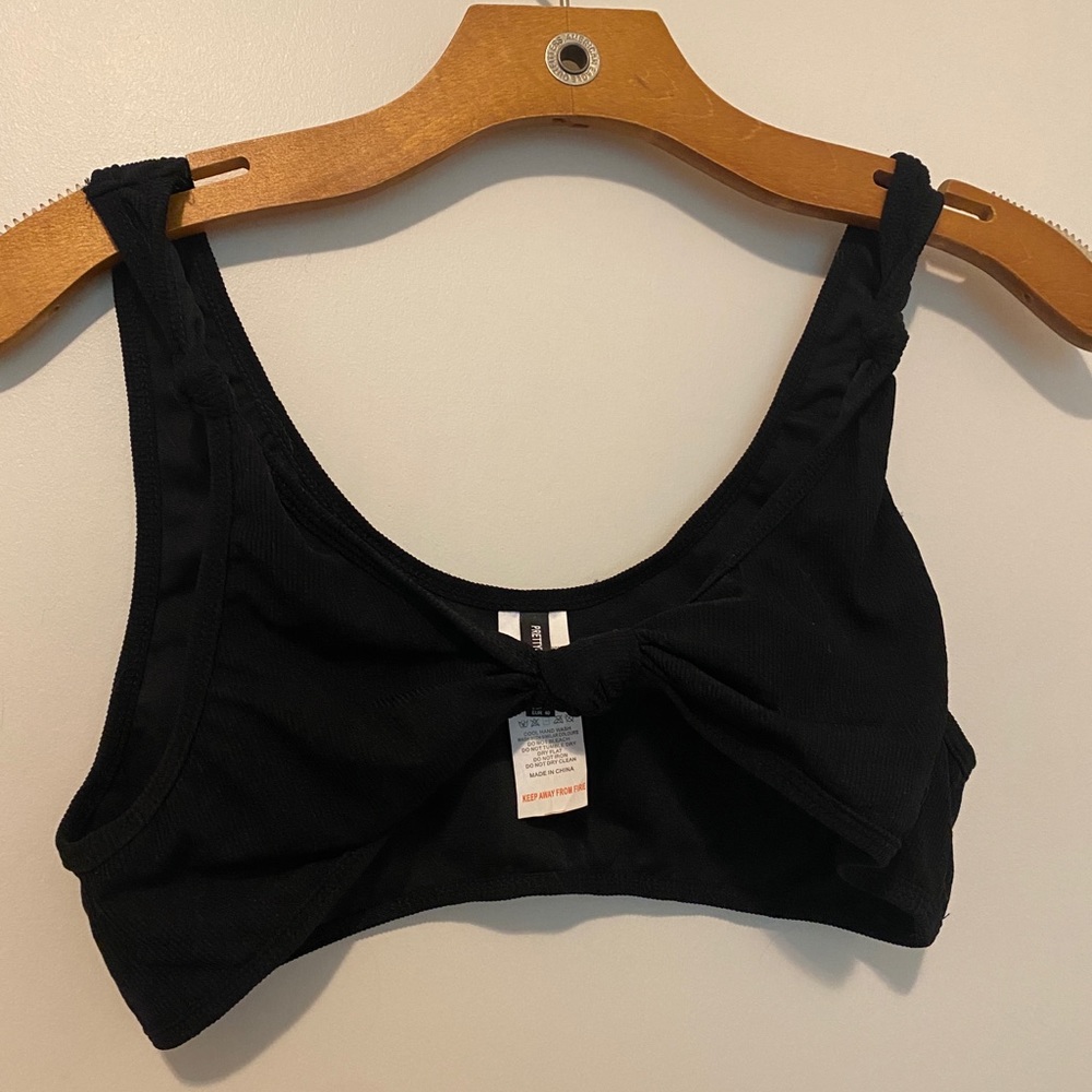 PrettyLittleThing | Black Knotted Bikini Top